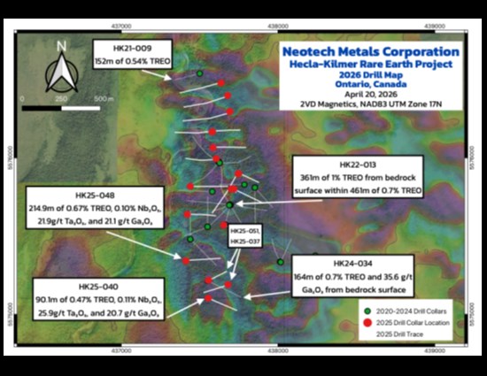 NeoTech Metals CSE - NTMC OTCQB - NTMFF FSE - V690 News Release April 27, 2026 Map 1